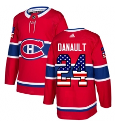 Men's Adidas Montreal Canadiens #24 Phillip Danault Authentic Red USA Flag Fashion NHL Jersey