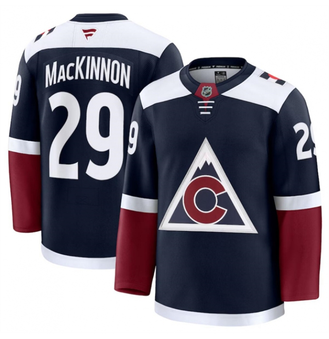 Men's Colorado Avalanche #29 Nathan MacKinnon Navy 2024-25 Alternate Stitched Jersey