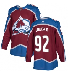 Youth Adidas Colorado Avalanche #92 Gabriel Landeskog Authentic Burgundy Red Home NHL Jersey
