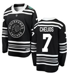 Youth Chicago Blackhawks #7 Chris Chelios Black 2019 Winter Classic Fanatics Branded Breakaway NHL Jersey