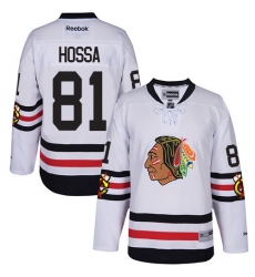 Youth Reebok Chicago Blackhawks #81 Marian Hossa Premier White 2017 Winter Classic NHL Jersey
