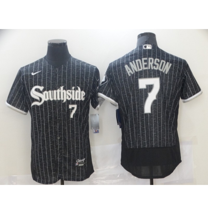 Men's Nike Chicago White Sox #7 Tim Anderson Black Alternate Flex Base Authentic Jersey