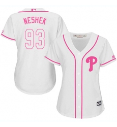 Women's Majestic Philadelphia Phillies #93 Pat Neshek Authentic White Fashion Cool Base MLB Jersey