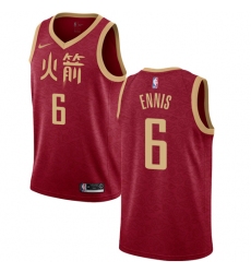 Men's Nike Houston Rockets #6 Tyler Ennis Swingman Red NBA Jersey - 2018 19 City Edition