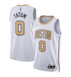 Men's Boston Celtics #0 Jayson Tatum White 2025-26 City Edition Swingman Stitched Basketball Jersey