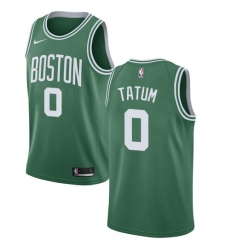 Men's Nike Boston Celtics #0 Jayson Tatum Swingman Green(White No.) Road NBA Jersey - Icon Edition