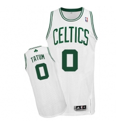 Youth Adidas Boston Celtics #0 Jayson Tatum Authentic White Home NBA Jersey