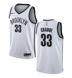Men's Nike Brooklyn Nets #33 Allen Crabbe Swingman White NBA Jersey - Association Edition