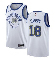 Men's Nike Golden State Warriors #18 Omri Casspi Swingman White Hardwood Classics NBA Jersey