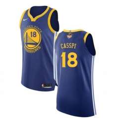 Youth Nike Golden State Warriors #18 Omri Casspi Authentic Royal Blue Road 2018 NBA Finals Bound NBA Jersey - Icon Edition