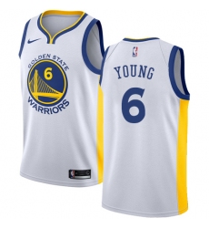 Men's Nike Golden State Warriors #6 Nick Young Authentic White Home NBA Jersey - Association Edition