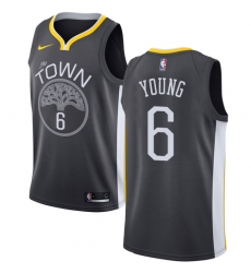 Men's Nike Golden State Warriors #6 Nick Young Swingman Black Alternate NBA Jersey - Statement Edition