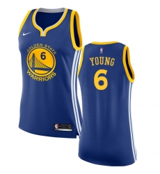 Women's Nike Golden State Warriors #6 Nick Young Swingman Royal Blue Road NBA Jersey - Icon Edition