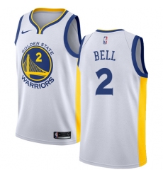 Men's Nike Golden State Warriors #2 Jordan Bell Authentic White Home NBA Jersey - Association Edition