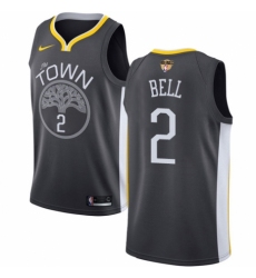 Women's Nike Golden State Warriors #2 Jordan Bell Swingman Black Alternate 2018 NBA Finals Bound NBA Jersey - Statement Edition