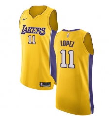 Women's Nike Los Angeles Lakers #11 Brook Lopez Authentic Gold Home NBA Jersey - Icon Edition