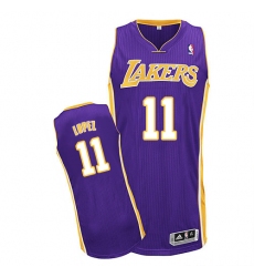 Youth Adidas Los Angeles Lakers #11 Brook Lopez Authentic Purple Road NBA Jersey