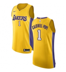 Women's Nike Los Angeles Lakers #1 Kentavious Caldwell-Pope Authentic Gold Home NBA Jersey - Icon Edition