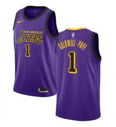 Women's Nike Los Angeles Lakers #1 Kentavious Caldwell-Pope Swingman Purple NBA Jersey - City Edition