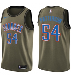 Youth Nike Oklahoma City Thunder #54 Patrick Patterson Swingman Green Salute to Service NBA Jersey