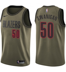 Men's Nike Portland Trail Blazers #50 Caleb Swanigan Swingman Green Salute to Service NBA Jersey