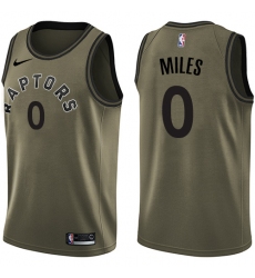 Men's Nike Toronto Raptors #0 C.J. Miles Swingman Green Salute to Service NBA Jersey