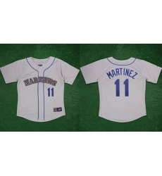 Men's Seattle Mariners #11 Edgar Martinez Gray 1989 Stitched Baseball Jersey
