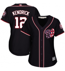 Women's Majestic Washington Nationals #12 Howie Kendrick Authentic Red Alternate 1 Cool Base MLB Jersey