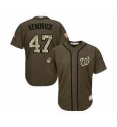 Youth Washington Nationals #47 Howie Kendrick Authentic Green Salute to Service Baseball Jersey