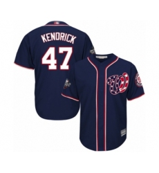 Youth Washington Nationals #47 Howie Kendrick Authentic Navy Blue Alternate 2 Cool Base 2019 World Series Bound Baseball Jersey