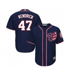 Youth Washington Nationals #47 Howie Kendrick Replica Navy Blue Alternate 2 Cool Base Baseball Jersey