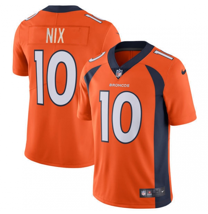Men's Denver Broncos #10 Bo Nix Orange 2024 Draft Vapor Limited Football Stitched Jersey
