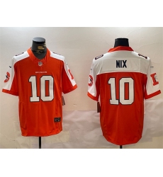 Men's Denver Broncos #10 Bo Nix Orange 2024 F.U.S.E. Throwback Vapor Limited Alternate Stitched Football Jersey