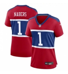 Women New York Giants #1 Malik Nabers Red Vapor Untouchable Limited Stitched Jersey