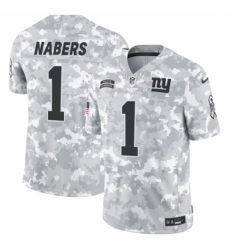 Youth New York Giants #1 Malik Nabers 2024 F U S E Arctic Camo Salute To Service Limited Stitched Football Jersey