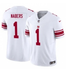 Youth New York Giants #1 Malik Nabers White Vapor Nike Stitched Jersey