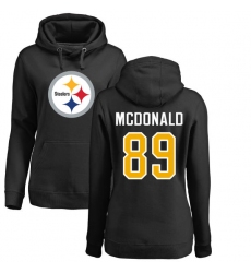 NFL Women's Nike Pittsburgh Steelers #89 Vance McDonald Black Name & Number Logo Pullover Hoodie