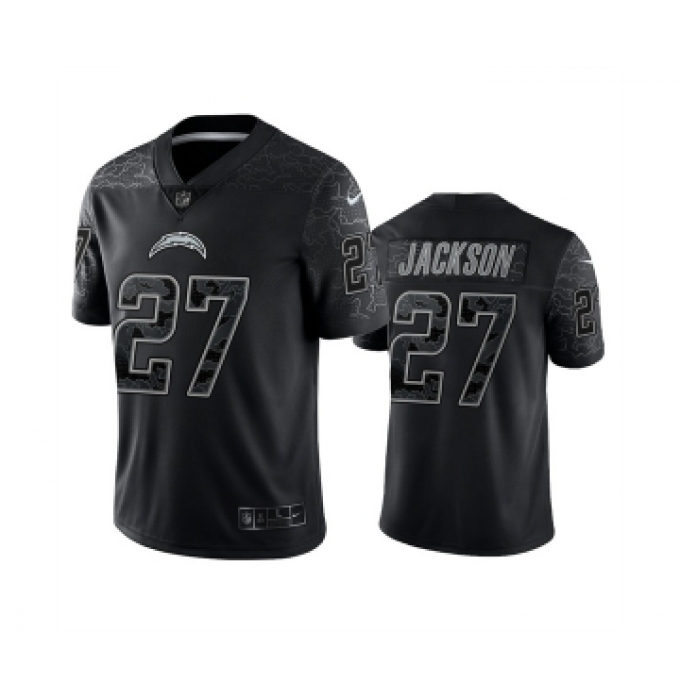 Men's Los Angeles Chargers #27 J.C. Jackson Black Reflective Limited Stitched Football Jersey