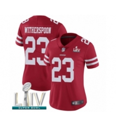 Women's San Francisco 49ers #23 Ahkello Witherspoon Red Team Color Vapor Untouchable Limited Player Super Bowl LIV Bound Football Jersey