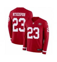 Youth Nike San Francisco 49ers #23 Ahkello Witherspoon Limited Red Therma Long Sleeve NFL Jersey