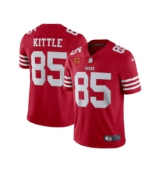 Men's San Francisco 49ers 2022 #85 George Kittle Red New Scarlet With 4-star C Patch Vapor Untouchable Limited Stitched Football Jersey