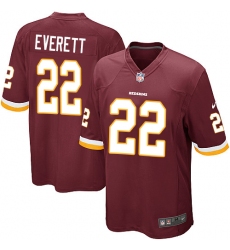 Men's Nike Washington Redskins #22 Deshazor Everett Game Burgundy Red Team Color NFL Jersey