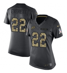 Women's Nike Washington Redskins #22 Deshazor Everett Limited Black 2016 Salute to Service NFL Jersey