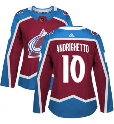 Women's Adidas Colorado Avalanche #10 Sven Andrighetto Premier Burgundy Red Home NHL Jersey