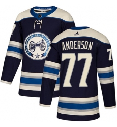 Youth Adidas Columbus Blue Jackets #77 Josh Anderson Authentic Navy Blue Alternate NHL Jersey
