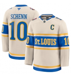 Men's St. Louis Blues #10 Brayden Schenn Cream 2024-25 Winter Classic Stitched Hockey Jersey