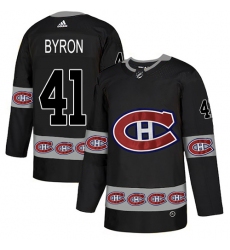 Men's Adidas Montreal Canadiens #41 Paul Byron Authentic Black Team Logo Fashion NHL Jersey
