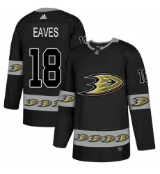 Men's Adidas Anaheim Ducks #18 Patrick Eaves Premier Black Team Logo Fashion NHL Jersey