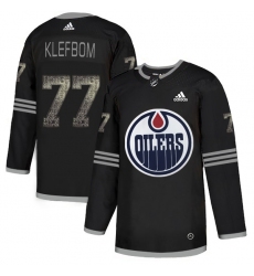 Men's Adidas Edmonton Oilers #77 Oscar Klefbom Black Authentic Classic Stitched NHL Jersey