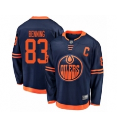 Youth Edmonton Oilers #83 Matt Benning Authentic Navy Blue Alternate Fanatics Branded Breakaway Hockey Jersey